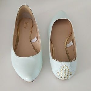 Mossimo Mint Green Faux Leather Flats with Studs